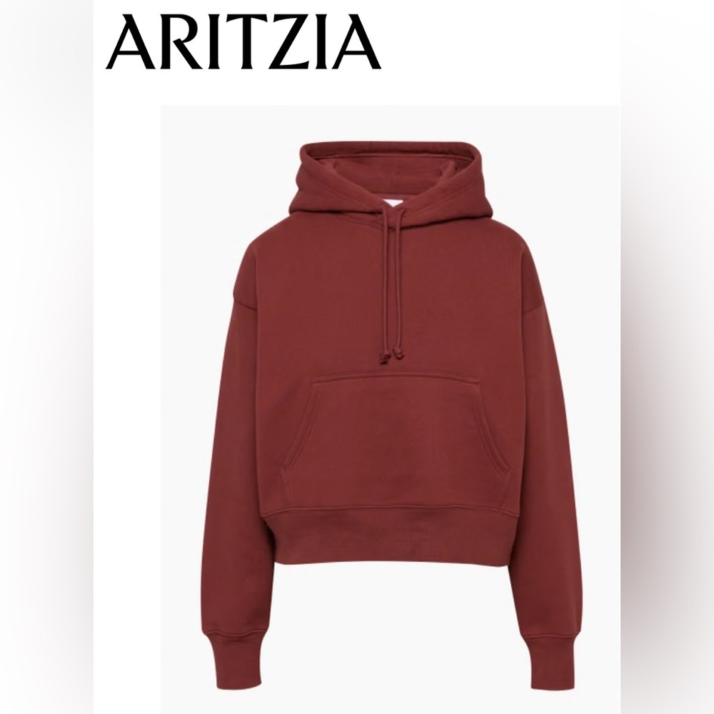 Artizia TNA Sweatfleece Boyfriend Boxy Hoodie Burgundy Maroon